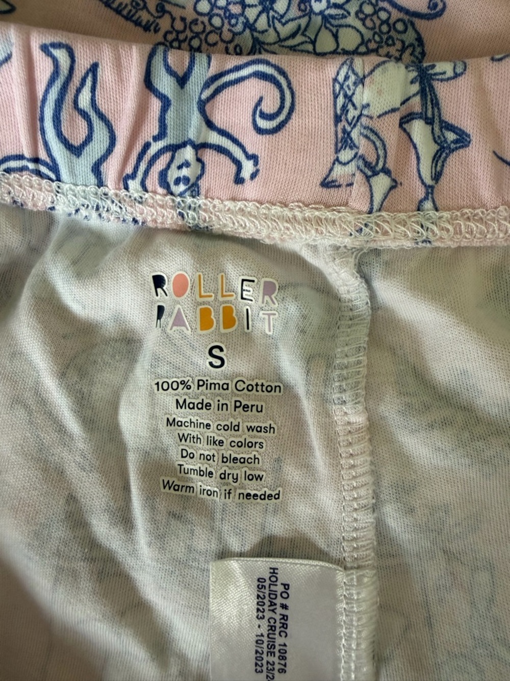 Roller Rabbit PARTY TOILE polo pajamas- size small - Picture 4 of 5